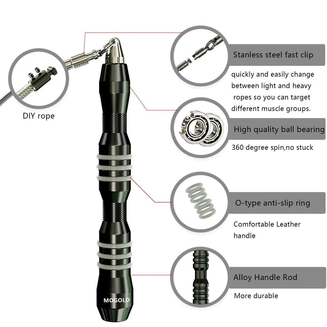 aluminum dual bearing jump rope