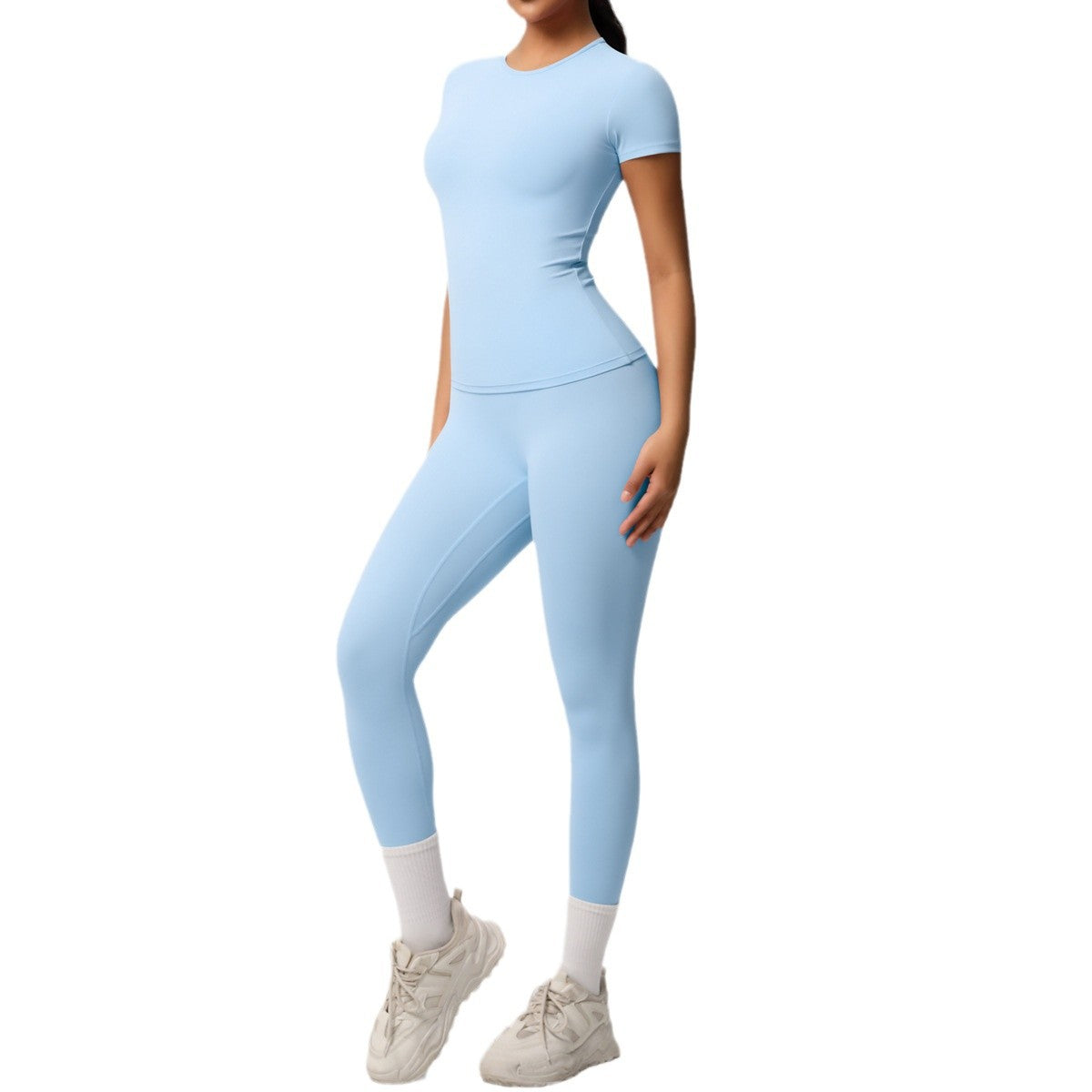 Yoga pants set for women in a solid color