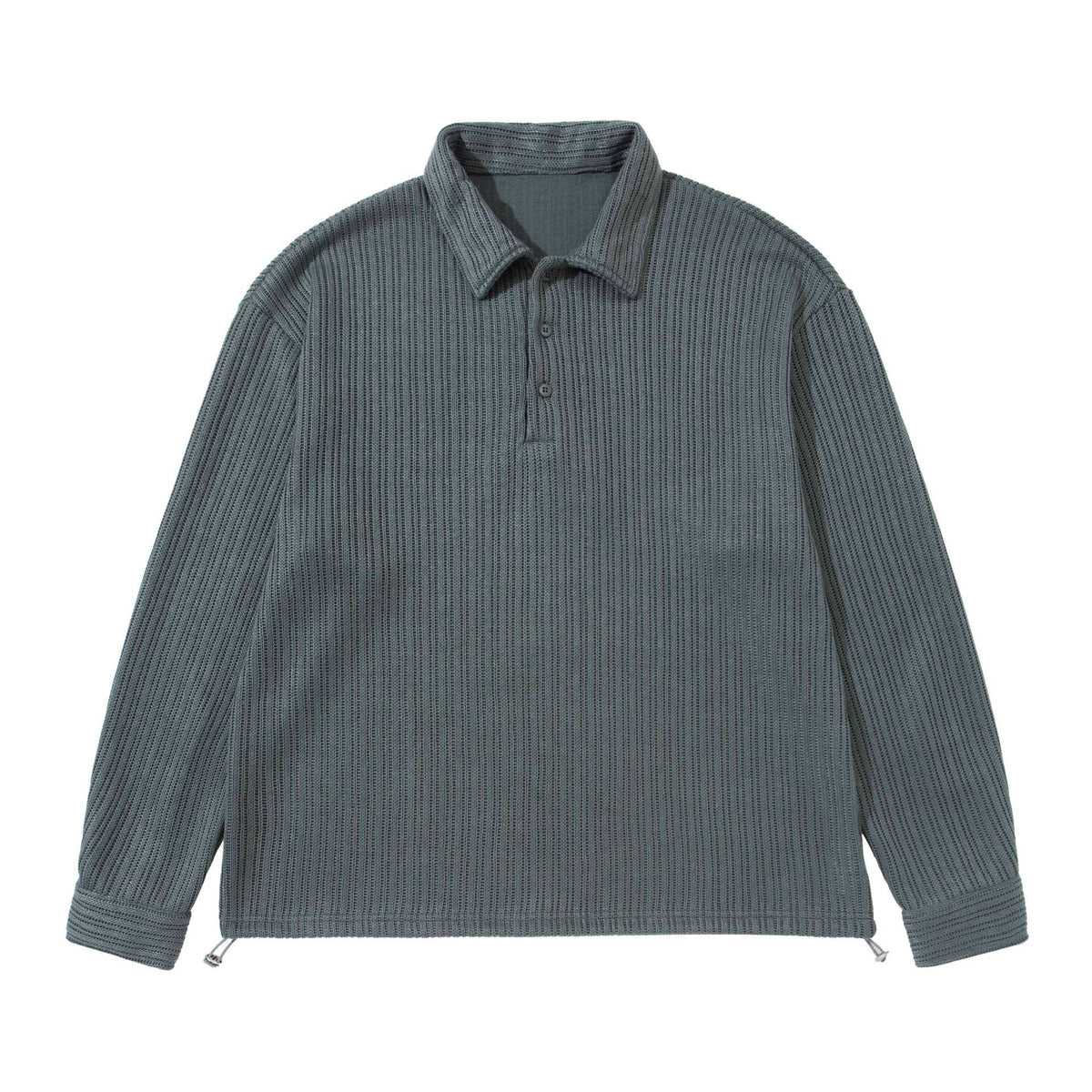 ribbed polo neck long sleeve t-shirt