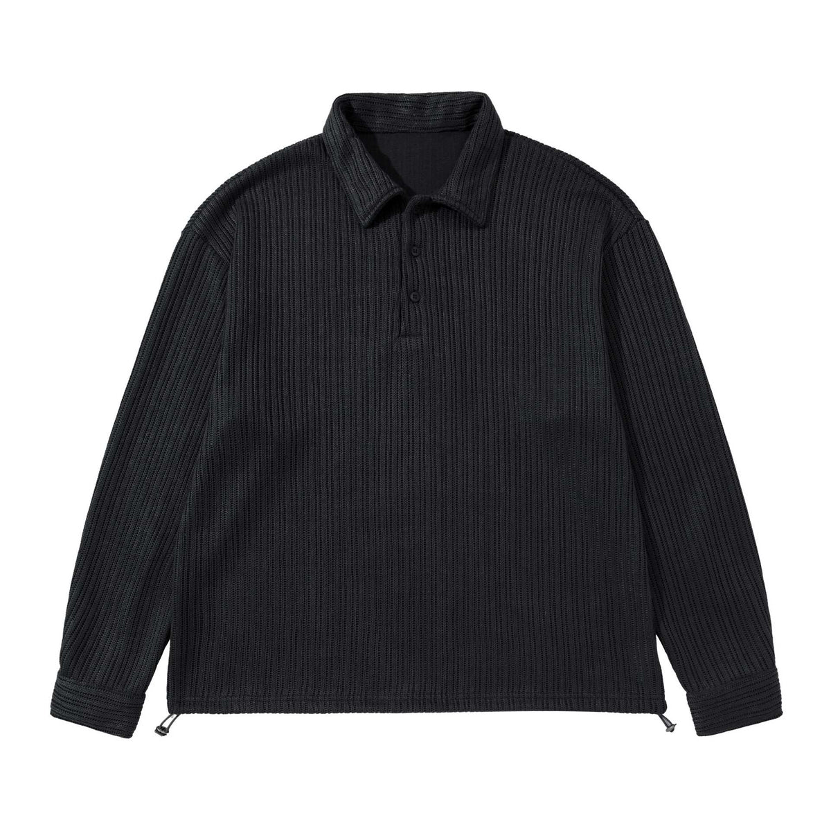 ribbed polo neck long sleeve t-shirt