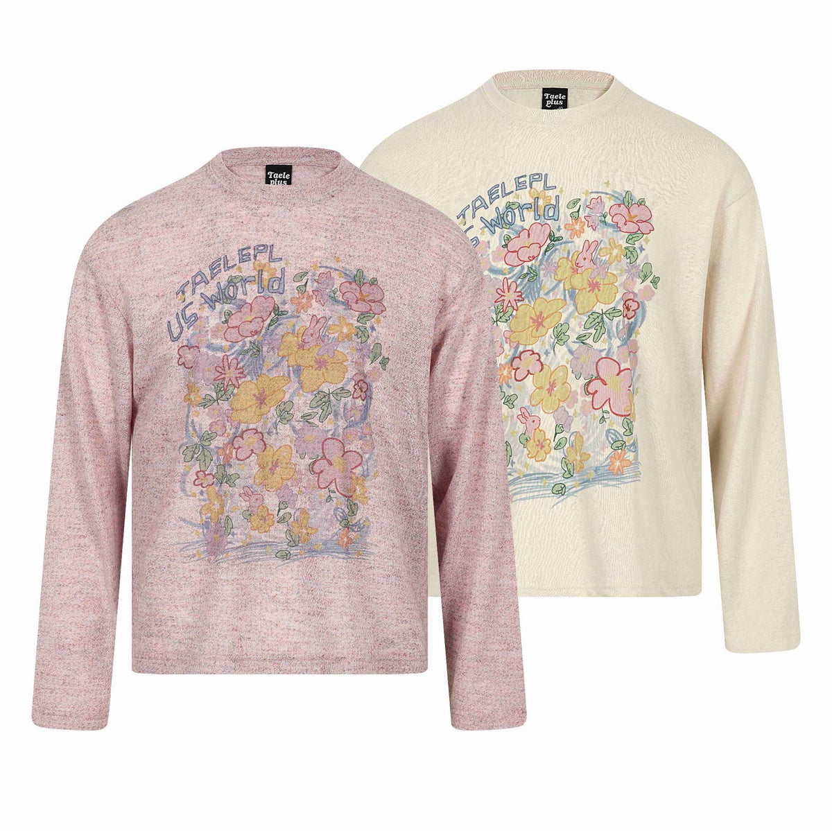 floral graffiti print long sleeve t-shirt
