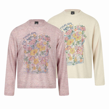 floral graffiti print long sleeve t-shirt