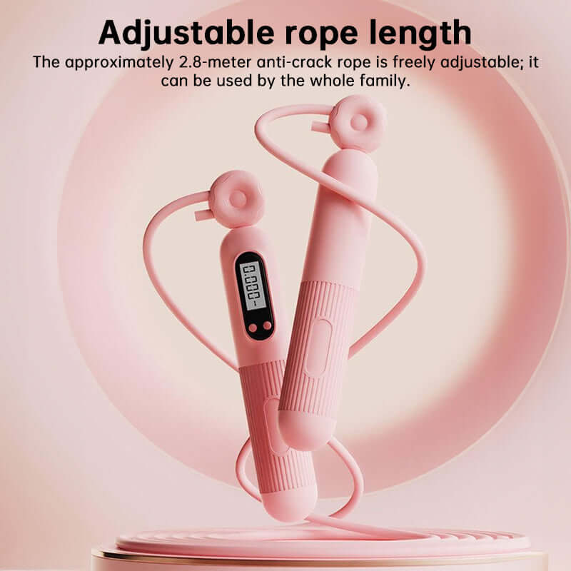 Intelligent Counting Jump Rope Pink Design and Handle Details