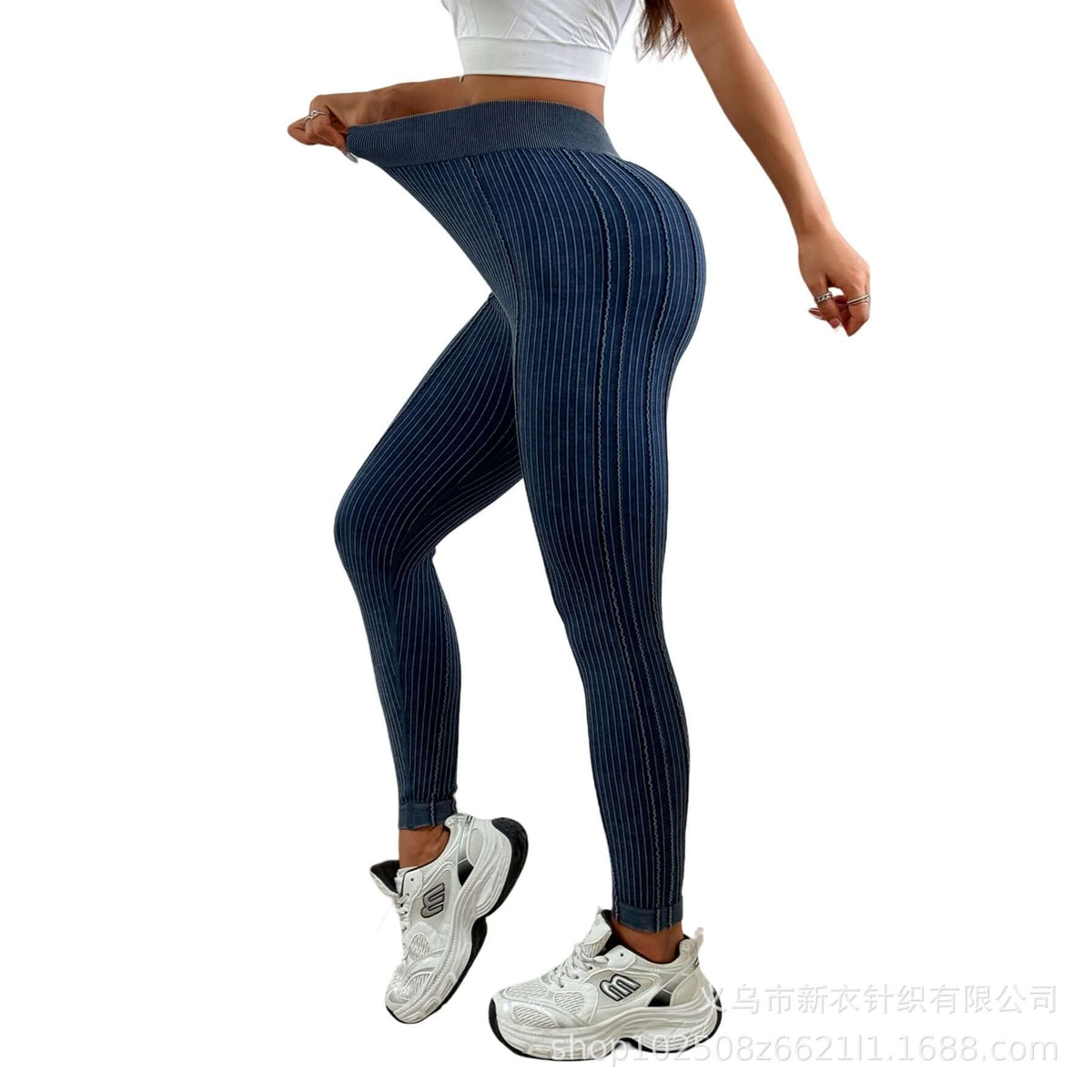 ribbed high waist yoga pants for women