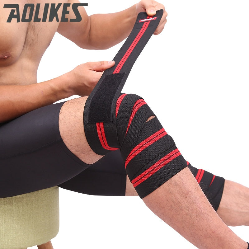 AOLIKES 1pcs 180*8cm Knee Wraps Men&