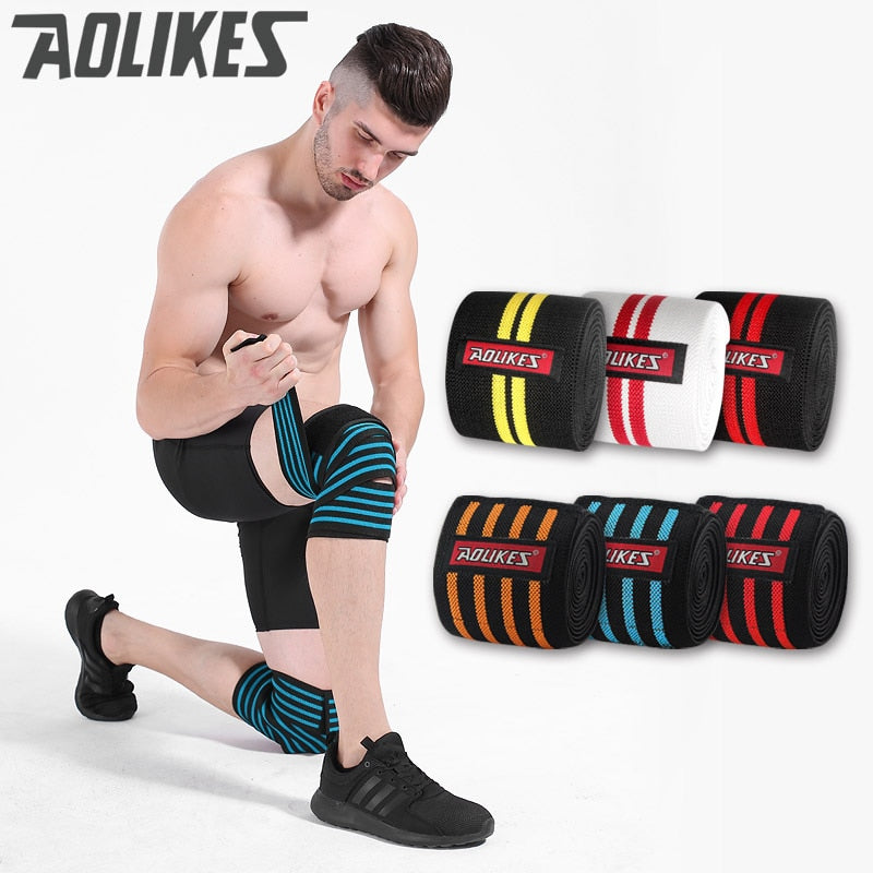 AOLIKES 1pcs 180*8cm Knee Wraps Men&