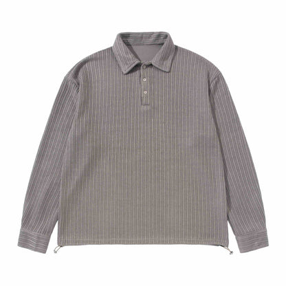 ribbed polo neck long sleeve t-shirt