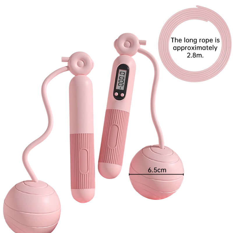 Intelligent Counting Jump Rope with Pink Handles and Accessories