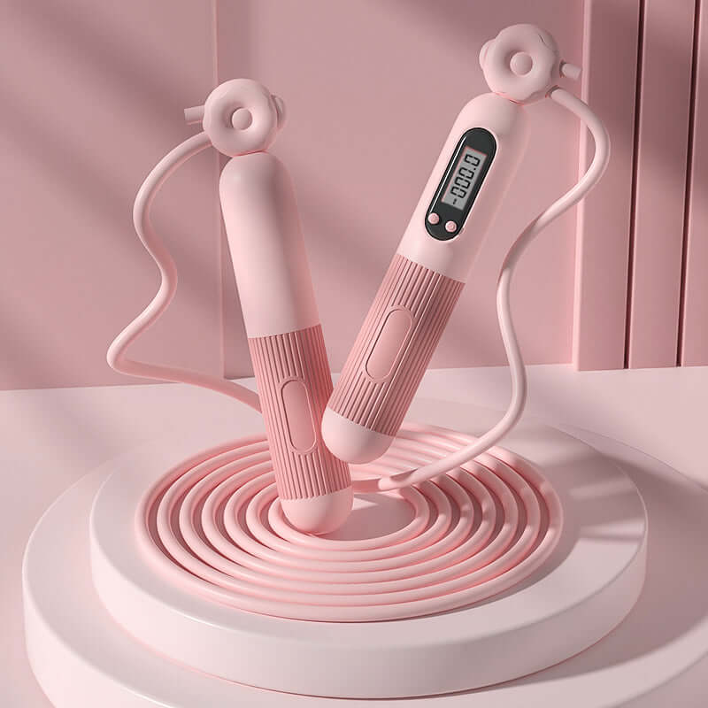 Intelligent Counting Jump Rope with Pink Handles