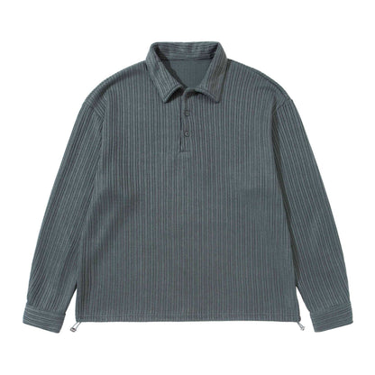 ribbed polo neck long sleeve t-shirt