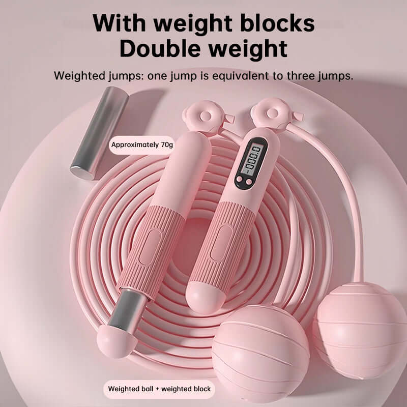 Intelligent Counting Jump Rope with weight blocks for effective workout and jump tracking.