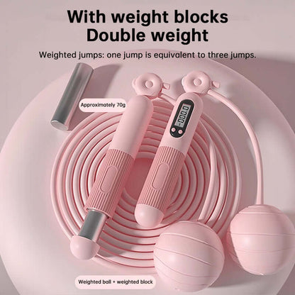 Intelligent Counting Jump Rope with weight blocks for effective workout and jump tracking.
