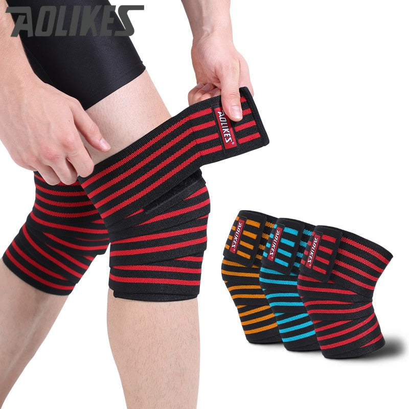 AOLIKES 1pcs 180*8cm Knee Wraps Men&