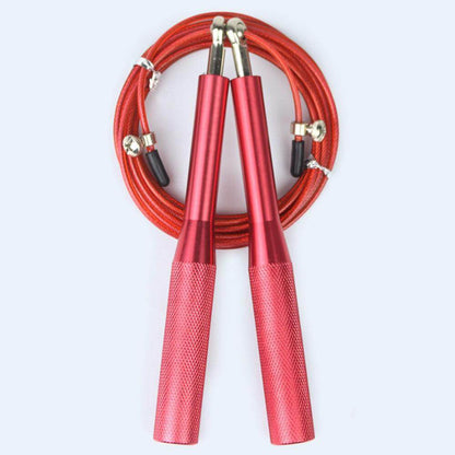 Speed Jump Rope Fitness Skipping Ropes with anti-slip red aluminum handles and durable red cable.
