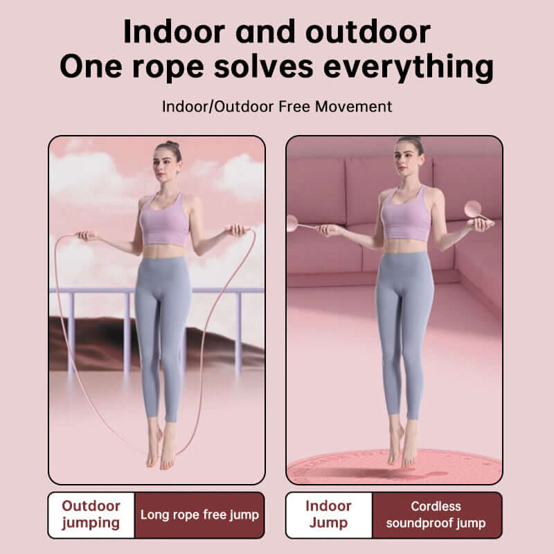 Intelligent Counting Jump Rope with Pink Handles and Product Features
