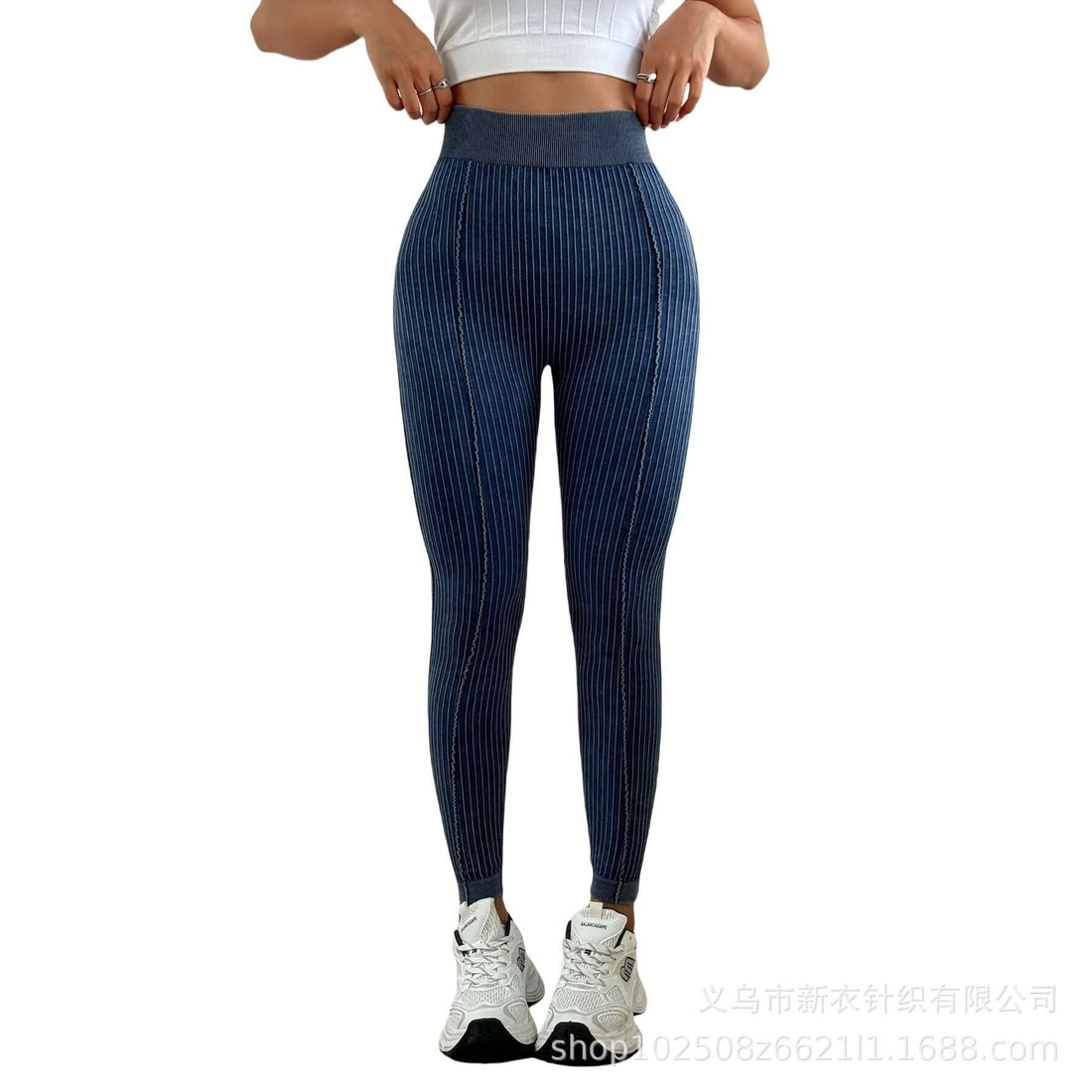 ribbed high waist yoga pants for women