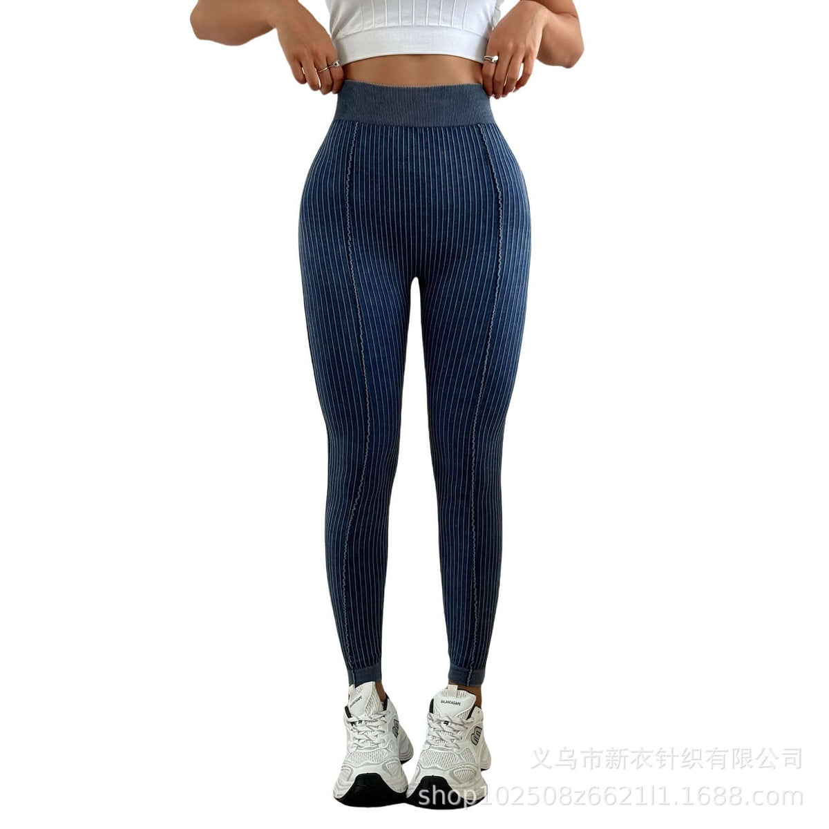 ribbed high waist yoga pants for women