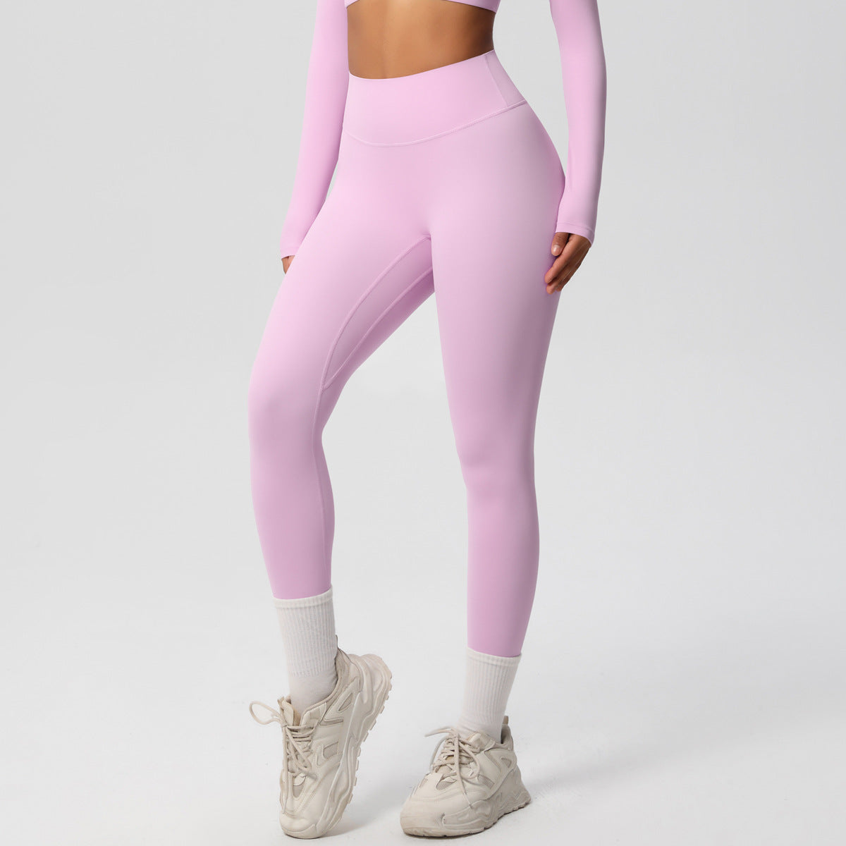 Yoga pants set for women in a solid color